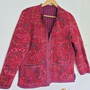 Quilted Paisley Print Jacket